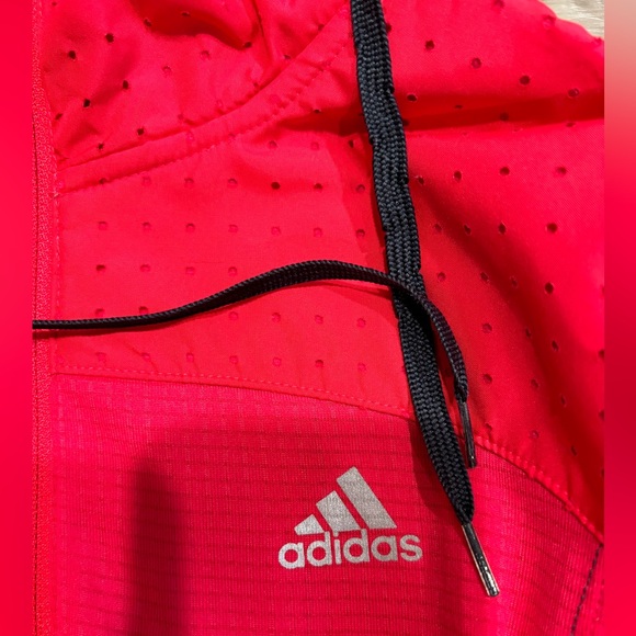 ‼️THRIFT SOON MAKE OFFER Pink Adidas Response Running 1/4 Zip Hooded Sweatshirt - Picture 7 of 9